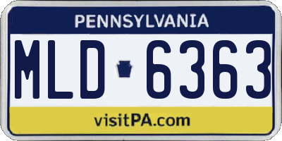 PA license plate MLD6363