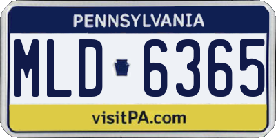 PA license plate MLD6365