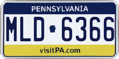 PA license plate MLD6366