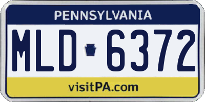 PA license plate MLD6372