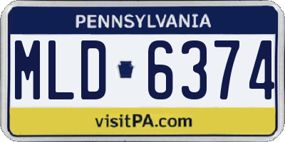 PA license plate MLD6374