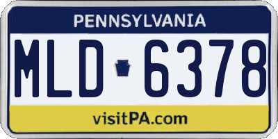 PA license plate MLD6378
