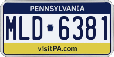PA license plate MLD6381