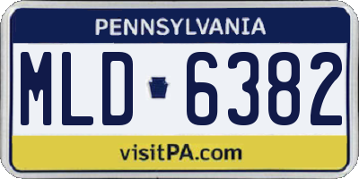 PA license plate MLD6382