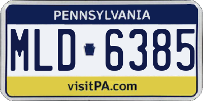 PA license plate MLD6385