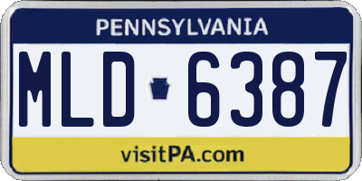 PA license plate MLD6387