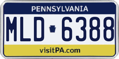 PA license plate MLD6388