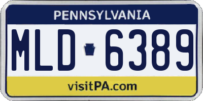 PA license plate MLD6389
