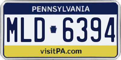 PA license plate MLD6394