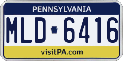 PA license plate MLD6416