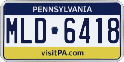 PA license plate MLD6418