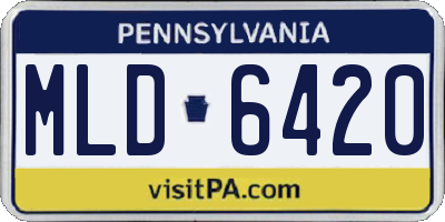 PA license plate MLD6420