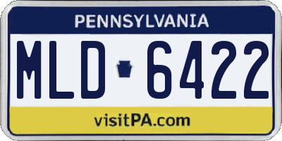 PA license plate MLD6422