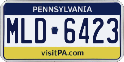PA license plate MLD6423