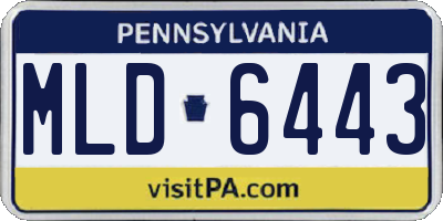 PA license plate MLD6443