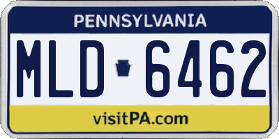 PA license plate MLD6462