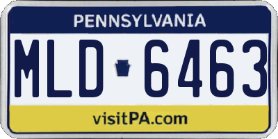 PA license plate MLD6463