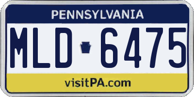 PA license plate MLD6475