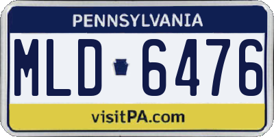 PA license plate MLD6476