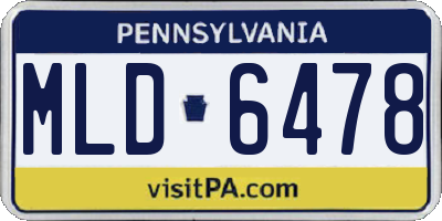 PA license plate MLD6478