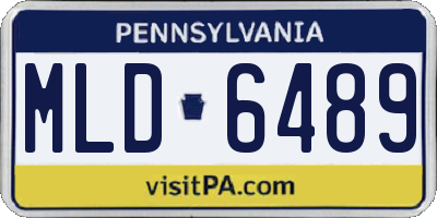 PA license plate MLD6489