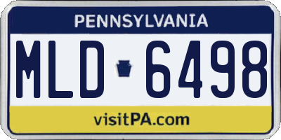 PA license plate MLD6498