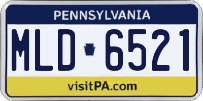 PA license plate MLD6521