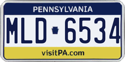 PA license plate MLD6534