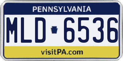 PA license plate MLD6536