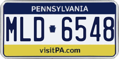 PA license plate MLD6548