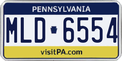 PA license plate MLD6554