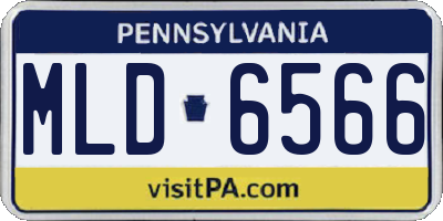 PA license plate MLD6566