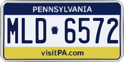 PA license plate MLD6572