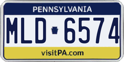 PA license plate MLD6574
