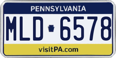 PA license plate MLD6578