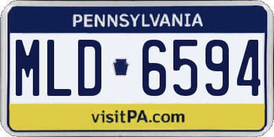 PA license plate MLD6594