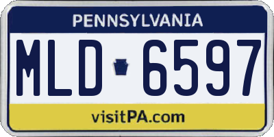 PA license plate MLD6597