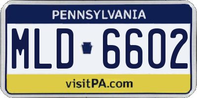 PA license plate MLD6602