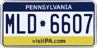 PA license plate MLD6607