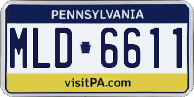 PA license plate MLD6611