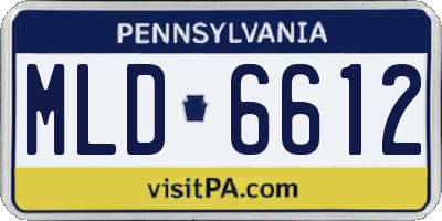 PA license plate MLD6612