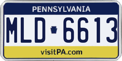 PA license plate MLD6613