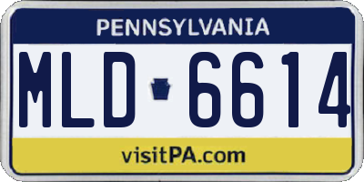 PA license plate MLD6614