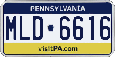PA license plate MLD6616