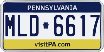 PA license plate MLD6617