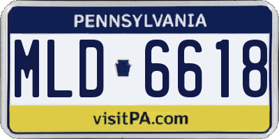PA license plate MLD6618