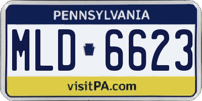 PA license plate MLD6623