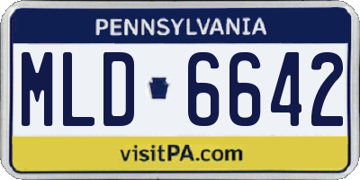 PA license plate MLD6642