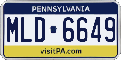 PA license plate MLD6649