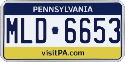 PA license plate MLD6653